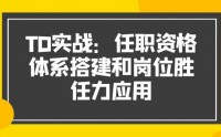TD實戰：任職資格體系搭建和崗位勝任力應用